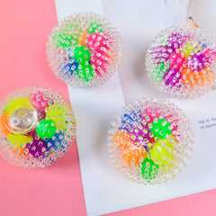 6 PCS 6 Cm Color Beads TPR Vent Ball Decompression Toy, Balloon Ball