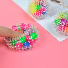 6 PCS 6 Cm Color Beads TPR Vent Ball Decompression Toy, Balloon Ball
