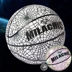MILACHIC Number 7 Rainbow Reflective Cool Basketball, Stripe 6734, Spider Pattern 6735, Gray 6736