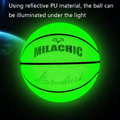 MILACHIC Number 7 Fluorescent Green Holographic Reflective Basketball, Fluorescent Green
