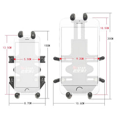 N-STAR NJN002 Motorcycle Metal Aluminum Alloy Universal Anti-Theft Mobile Phone Bracket, NJN002(T-shaped Ball Head Installation)