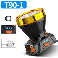 LED Night Fishing Charge Head Light Outdoor Camping Fishing Miner Light Searchlight Head-Mounted Flashlight With Charge Display, 32 Lamp Beads White Light, 32 Lamp Beads Yellow Light, 40 Lamp Beads White Light, 40 Lamp Beads Yellow Light