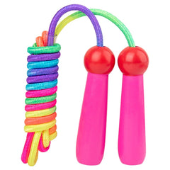 2 PCS 2.4m Wooden Children Colorful Skipping Rope Outdoor Sports Students Exam Adjustable Skipping Rope, Navy Blue, Pink, PVC Rope Blue, PVC Rope Pink