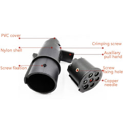 VP270ES 24V 7P Socket Trailer Signal Transmission Connector EU Plug, VP270ES