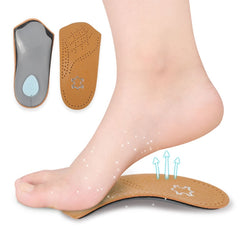 Cow Leather Arch Half Insole Flat Arch Support O-Leg Corrective Insole,Size: 35/36, 35/36, 37/38, 39/40, 41/42, 43/44, 45/46
