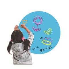 Erasable PVC Round Self-Adhesive Message Board Children Drawing Teaching Blackboard Sticker Color Random Delivery, 10 Colors/Set 28CM, 10 Colors/Set 30CM