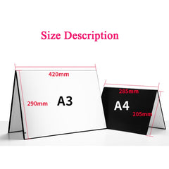 2 PCS 3-in-1 Reflective Board White + Black + Silver A4 Cardboard Folding Light Diffuser Board, 3-in-1 A4 Cardboard