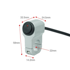 Motorcycle Aluminum Alloy Modified Handle Switch With Indicator Spotlights Fog Lights Headlights Power-Off Switch, Black, Silver