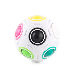 2 PCS Gyro Rainbow Ball Fingertip Decompression 10-Hole Magic Square Toys, 2 PCS(White)