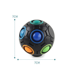 2 PCS Gyro Rainbow Ball Fingertip Decompression 10-Hole Magic Square Toys, 2 PCS(White)