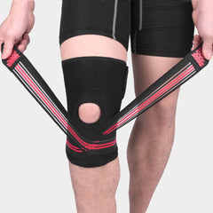Sports Spring Supported Knee Brace Compression Protection Patella Riding Protective Gear, One Size, Patella Riding Protective Gear(Black / Gray), Patella Riding Protective Gear(Black / Orange), Patella Riding Protective Gear(Black / Red)               ...