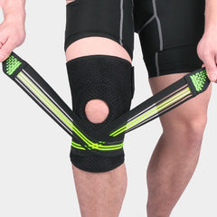 Sports Spring Supported Knee Brace Compression Protection Patella Riding Protective Gear, One Size, Patella Riding Protective Gear(Black / Gray), Patella Riding Protective Gear(Black / Orange), Patella Riding Protective Gear(Black / Red)               ...