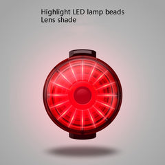 Portable Intelligent Sensing Brake Light Safety Warning Light USB Charging Waterproof Lamp With Electricity Display Taillight, Seat Bow, Seat Pole