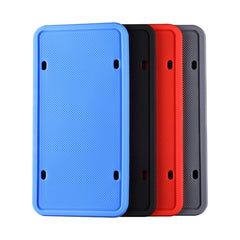 2 Sets Waterproof Rustproof Non-damaging Car Paint Silicone License Plate Frame, US Black, Black