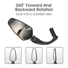 1 Pair WEST BIKING Bicycle Rearview Mirror Adjustable Mirror Mountain Bike Foldable Rearview Mirror