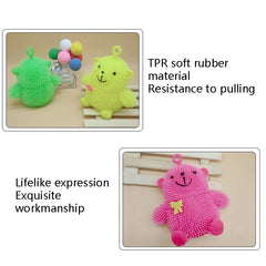 6 PCS Cartoon Light Vent Ball Sitting Bear Hair Flash Ball Flash Stress Ball Toys Bear, Color Random Delivery, Cartoon Light Vent Ball