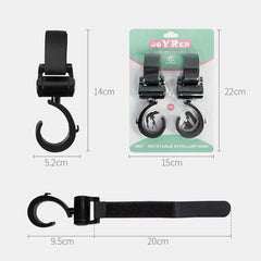 JOYREN 2pcs/Set Baby Stroller Non-Slip And Durable Hook, 2 Sets Stroller Hook