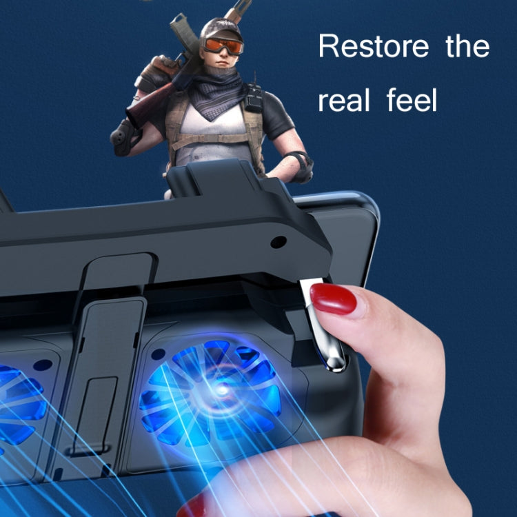H10 4 in 1 Dual Fan Cooling Gamepad Game  Auxiliary Button Grip with Stand & Power Bank Function, Plug-in