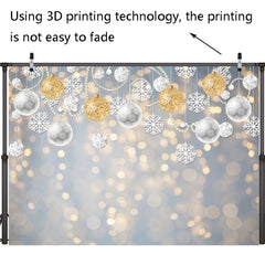 2.1m X 1.5m Christmas Ball Snowflake Party Decorative Photography Background, Christmas Ball