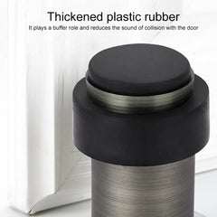 Rubber Anti-Collision Door Gear Punching Stainless Steel Round Door Resistant Home Floor-Shaped Cylindrical Door Touch, 80mm With Plastic Head Punch