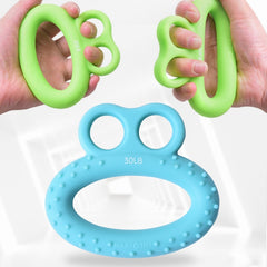 MAXSOINS MXO-DOUBLE-001 Frog Shape Finger Grip Training Device Finger Grip Ring, 20LB (Double-sided Green), 30LB (Double-sided Blue), 40LB (Double-sided Orange), 50LB (Double-sided Purple), 40LB (Bearded Grass Green), 20LB (Plane Green), 30LB (Plane Bl...