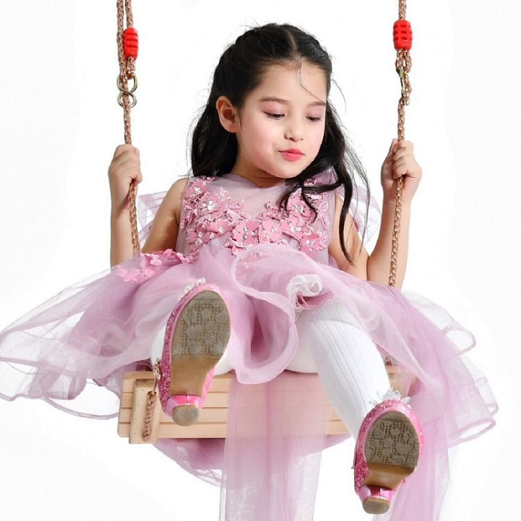 Adult Children Indoor Outdoor Wooden Swing Four Plank Swing,Random Color Delivery（Red), Wooden