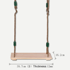 Adult Children Indoor Outdoor Wooden Swing Four Plank Swing,Random Color Delivery（Red), Wooden