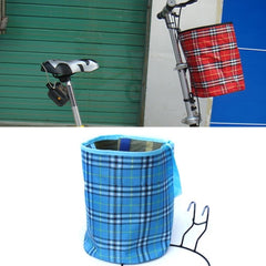 Bicycle Basket Cloth Hanging Basket Folding Bicycle Basket, Black Square, Beige Square, Blue Square, Red Square