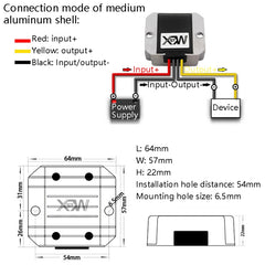 XWST DC 12/24V To 5V Converter Step-Down Vehicle Power Module, Specification:, 12/24V To 5V 10A Medium Aluminum Shell, 12/24V To 5V 10A Large Aluminum Shell, 12/24V To 5V 15A Large Aluminum Shell, 12/24V to 5V 20A Large Aluminum Shell                  ...