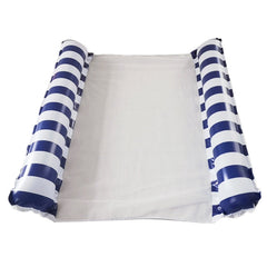 Inflatable Recliner On Water Foldable Backrest Floating Bed Inflatable Floating Row, Style：, Striped Double(Dark Blue), Diagonal Stripes (Yellow), Diagonal Stripes (Light Blue), Diagonal Stripes (Green), Diagonal Stripes (Rose Red)