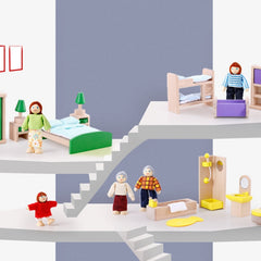 Onshine Pretend Play Scene DIY Role Playing Wooden Furniture Accessories, Style:, Children Room, Bathroom, Living Room