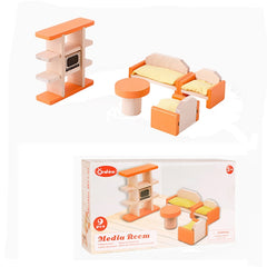 Onshine Pretend Play Scene DIY Role Playing Wooden Furniture Accessories, Style:, Children Room, Bathroom, Living Room