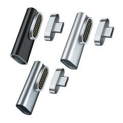 20 Pin Elbow Magnetic USB-C / Type-C Adapter Support Charging and 4K Video Transferring, Silver, Gray, Black