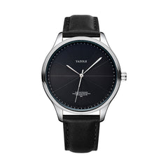 YAZOLE 503 Simple Line Pattern Dial Men Quartz Watch, Silver Shell Black Tray Black Belt, Silver Shell White Tray Black Belt, Silver Shell Black Tray Brown Belt, Silver Shell White Tray Brown Belt, Black Shell Black Tray Black Belt                     ...