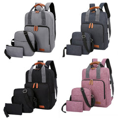 3 In 1 Travel Backpack Student School Bag USB Computer Backpack, light Grey, Blue, Black, Pink