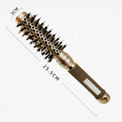 High Temperature Resistant Ceramic Bristles Roller Comb Nylon Needle Cylinder Curling Comb, 25, 32, 45, 53