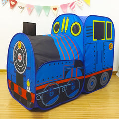 Children Tent House Train Foldable Play House Indoor Crawling Tunnel Ocean Ball Pool, Children Tent House