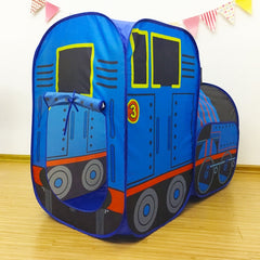 Children Tent House Train Foldable Play House Indoor Crawling Tunnel Ocean Ball Pool, Children Tent House
