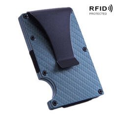 Carbon Fiber Wallet Metal RFID Bank Card Holder, Golden, Black, Blue, Red, Gray