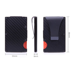 Carbon Fiber Wallet Metal RFID Bank Card Holder, Golden, Black, Blue, Red, Gray
