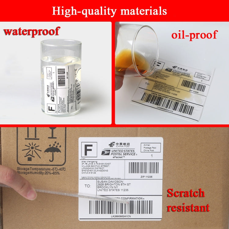 Thermal Self-Adhesive ShippingLabel Paper Is Suitable For XP-108B Printer, 100 x 100 x 500 Sheet/ Roll, 100 x 150 x 350 Sheet/ Roll