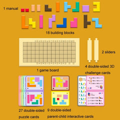 Children Thinking Logic Cube Game Wooden Variety Jigsaw Puzzle Building Block Toys, Thinking Logic Cube Game (Dual Players)