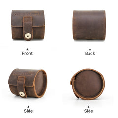 Contacts Family CF1125 Single Watch Position Crazy Horse Leather Watch Box Round Watch Storage Box, CF1125