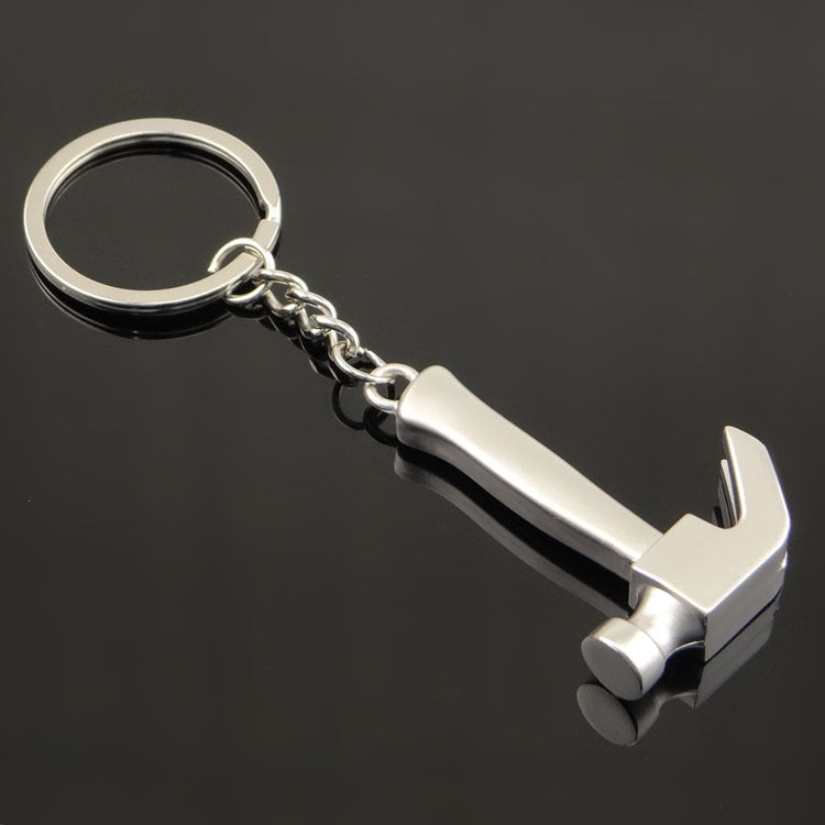 10 PCS Tool Metal Keychain Car Key Ring Pendant, H-394 Unilateral Pattern Hammer, H-390 Glossy Sheep Angle Hammer, H-397 Axe Claw Hammer, H-398 Electric Drill