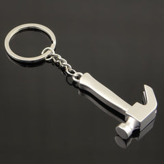 10 PCS Tool Metal Keychain Car Key Ring Pendant, H-394 Unilateral Pattern Hammer, H-390 Glossy Sheep Angle Hammer, H-397 Axe Claw Hammer, H-398 Electric Drill