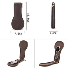 Contacts Family CF1112 Single Watch Position Retro Crazy Horse Leather Watch Storage Box Watch Zipper Case, CF1112