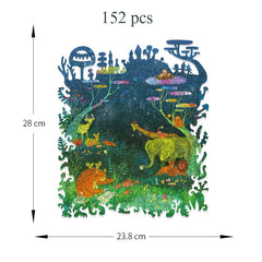Irregular Wooden Puzzle Adult High Difficulty Creative Gift, Harmonious Island