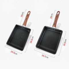 JBY-6658 Small Frying Pan Tamagoyaki Pan Maifanshi Non-Stick Frying Pan Square Omelette Pan,Size:, Small (Imitation Wood Grain Handle), Large(Imitation Wood Grain Handle), Small (Bakelite Handle)