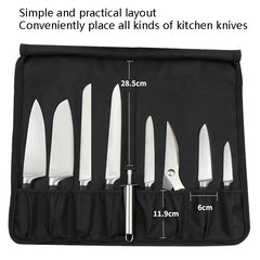 WESSLECO Chef Knife Storage Bag Knife Roll Bag, WESSLECO Black
