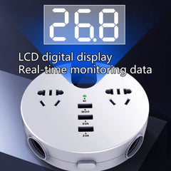 QC3.0 Car 12V 24V To 110V 220V Multi-function Inverter, White Round, Black Round